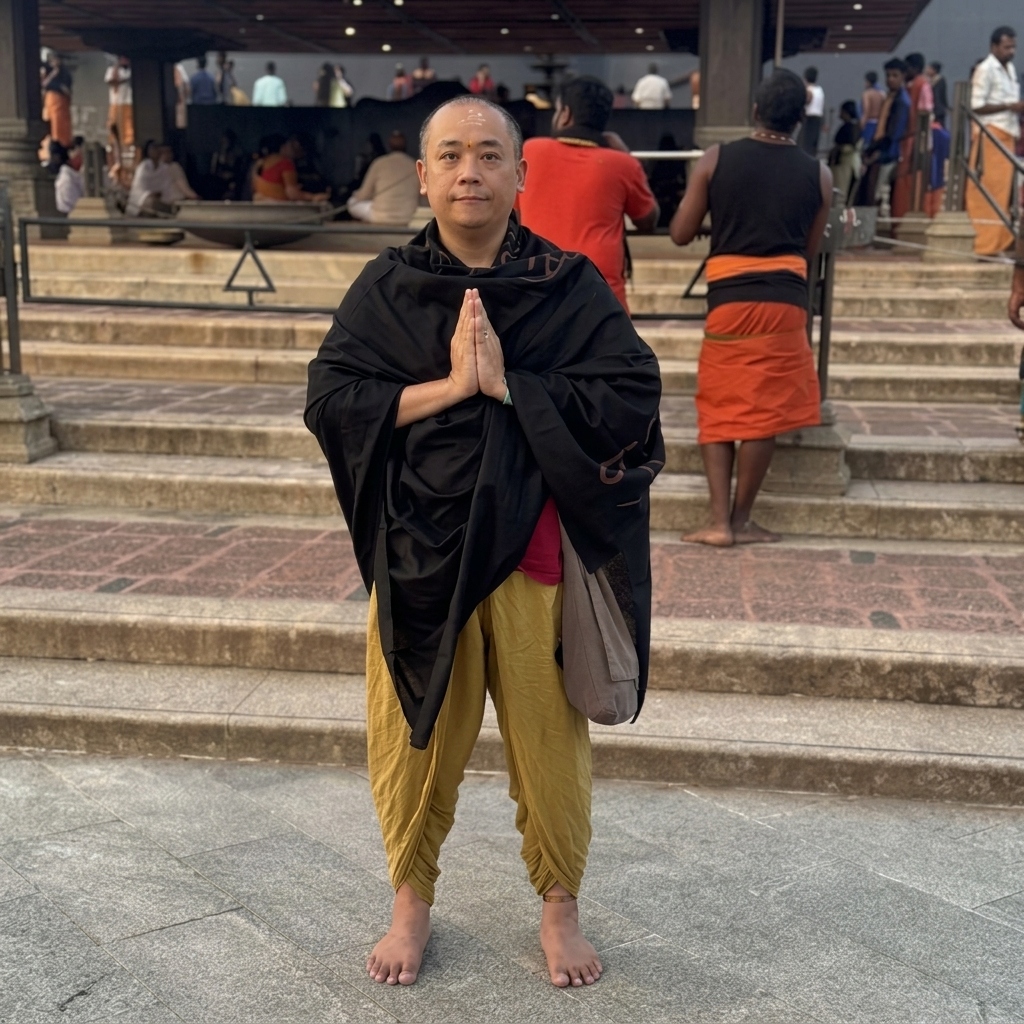 Quang Vu Nguyen at a Hindu temple in India